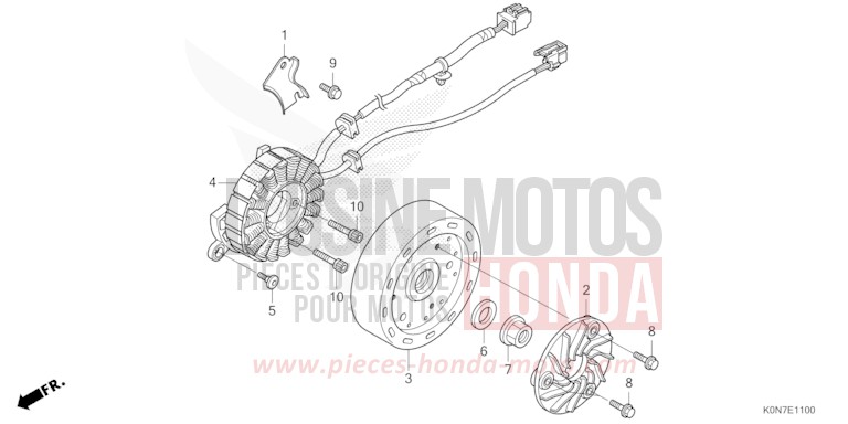 DEMARREUR GENERATEUR AC de CBF125 NOIR (NH1) de 2021