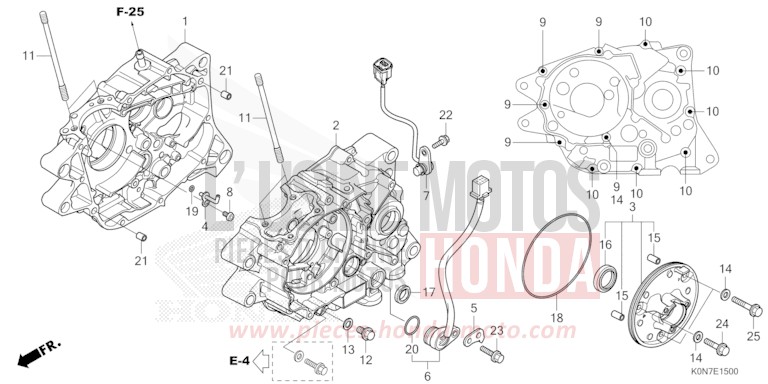 CARTER MOTEUR de CBF125 NOIR (NH1) de 2021