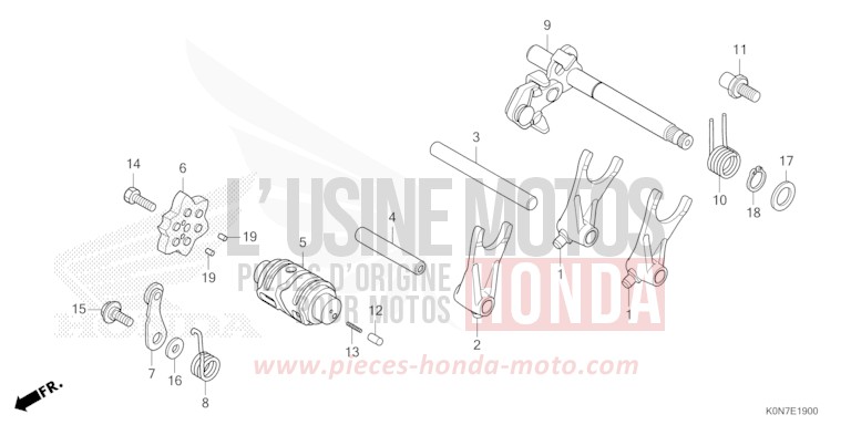 BARILLET DE SELECTION de CBF125 NOIR (NH1) de 2021