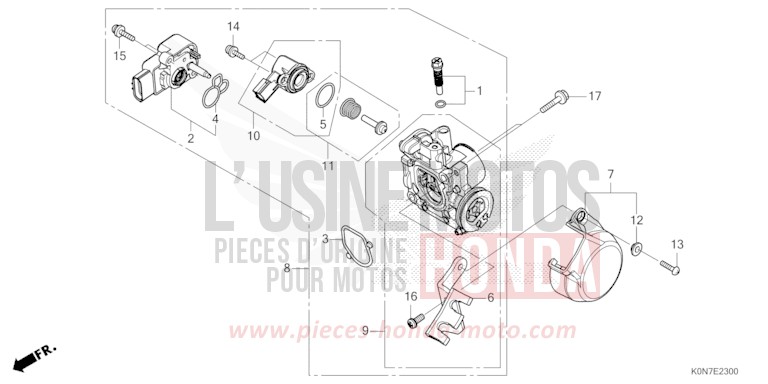 CORPS DE PAPILLON de CBF125 NOIR (NH1) de 2021