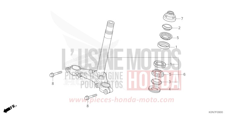 TIGE DE DIRECTION de CBF125 NOIR (NH1) de 2021