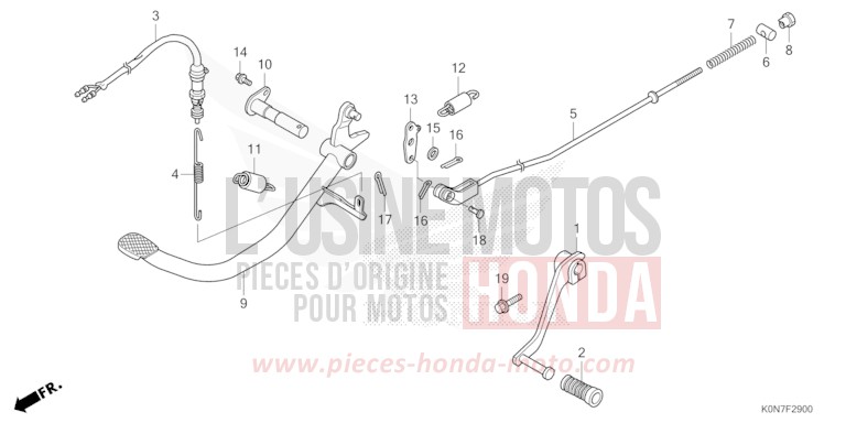 PEDALE de CBF125 NOIR (NH1) de 2021