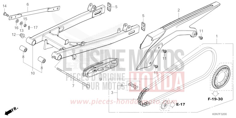 BRAS OSCILLANT de CBF125 NOIR (NH1) de 2021