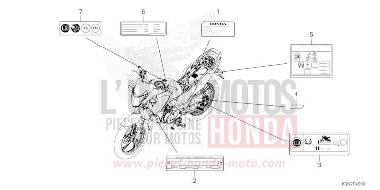 ETIQUETTE DE PRECAUTIONS de CBF125 NOIR (NH1) de 2021