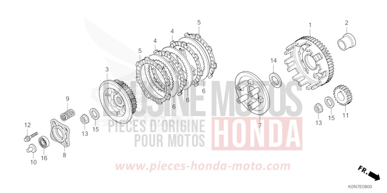 EMBRAYAGE de CBF125 PEARL COOL WHITE (NHA16) de 2021