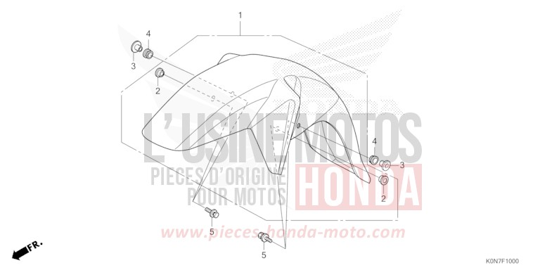 AILE AVANT de CBF125 PEARL COOL WHITE (NHA16) 2021