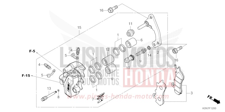 ETRIER DE FREIN AVANT de CBF125 PEARL COOL WHITE (NHA16) de 2021