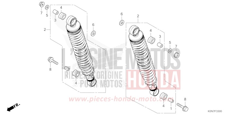 COUSSIN ARRIERE de CBF125 PEARL COOL WHITE (NHA16) de 2021