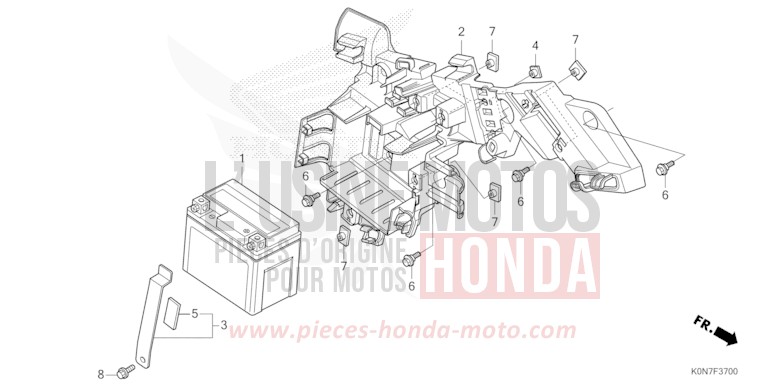 BATTERIE/BOITIER DE BATTERIE de CBF125 PEARL COOL WHITE (NHA16) de 2021
