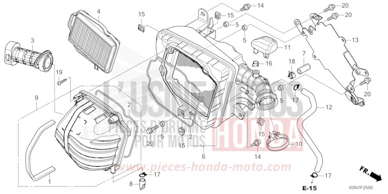 FILTRE A AIR de CBF125 PEARL SPLENDOR RED (R369) de 2021