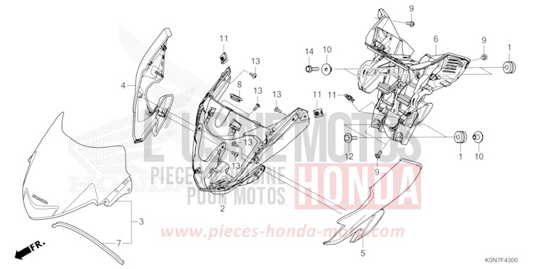 CAPOT AVANT de CBF125 PEARL SPLENDOR RED (R369) de 2021