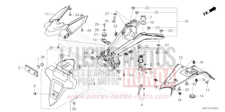 GARDE-BOUE ARRIERE de X-ADV GRAND PRIX RED (R380) de 2024