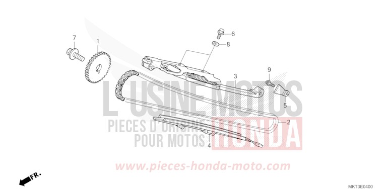 CHAINE A CAMES/TENDEUR de X-ADV IRIDIUM GRAY METALLIC (NHC65) de 2024