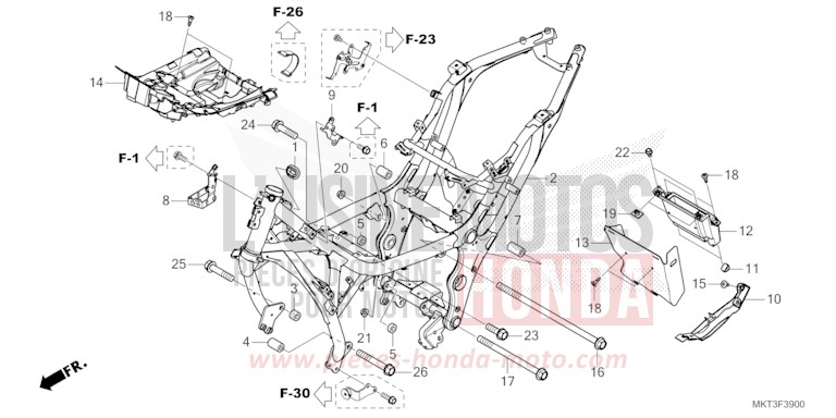 CARROSSERIE DE CHASSIS de X-ADV IRIDIUM GRAY METALLIC (NHC65) de 2024