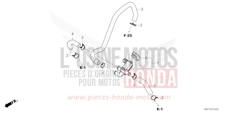 VALVE COMMANDE INJECTION D'AIR de CBR650R GRAND PRIX RED (R380) de 2022
