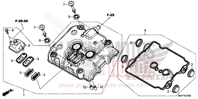 COUVERCLE DE CULASSE de CB500X GRAND PRIX RED (R380) 2023