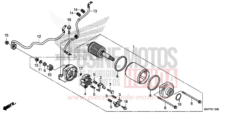 DEMARREUR de CB500X GRAND PRIX RED (R380) de 2023