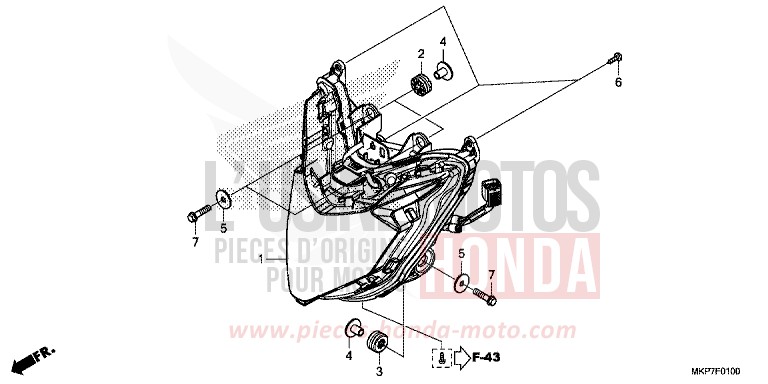 PROJECTEUR de CB500X GRAND PRIX RED (R380) de 2023