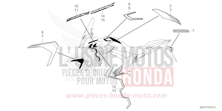 MARQUE/RAYURE (CB400XAN,CB500XAN/P) de CB500X MAT GUNPOWDER BLACK METALLIC (NH436) de 2023