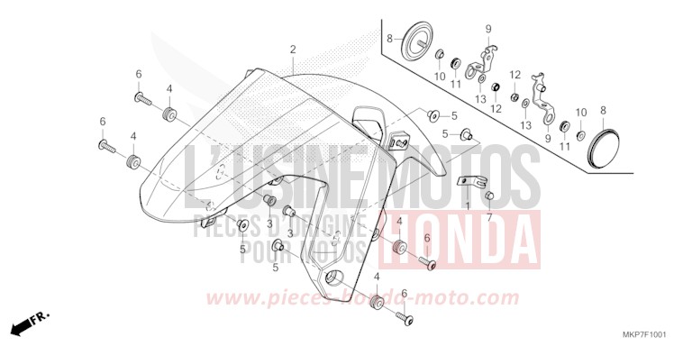AILE AVANT (CB400XAN,CB500XAN/P) de CB500X PEARL ORGANIC GREEN (GY157) de 2022