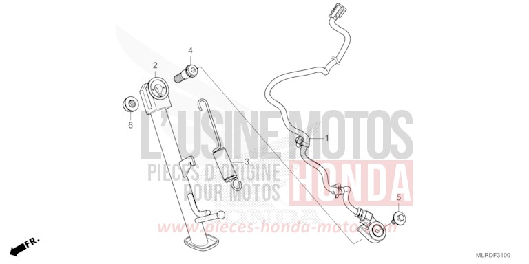 BEQUILLE LATERALE de NX500 PEARL HORIZON WHITE (NHB61) 2024