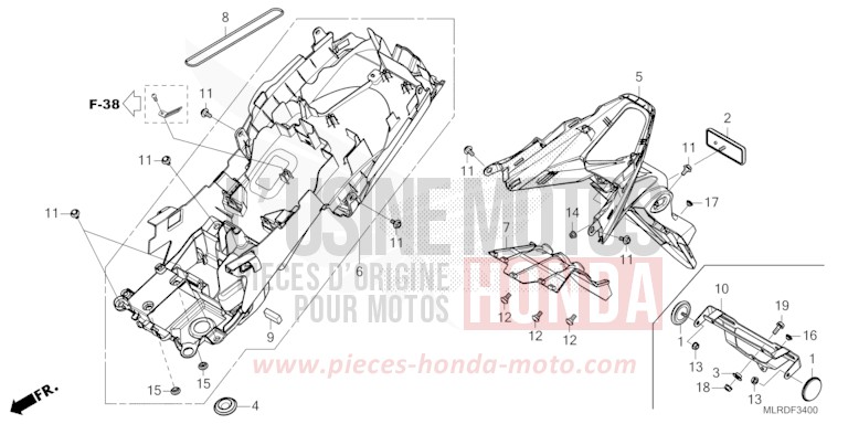 GARDE-BOUE ARRIERE de NX500 PEARL HORIZON WHITE (NHB61) 2024
