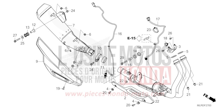 SILENCIEUX D'ECHAPPEMENT de NX500 MAT GUNPOWDER BLACK METALLIC (NH436) 2024