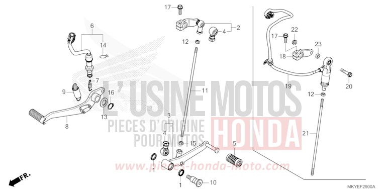 PEDALE de CB650R MAT GUNPOWDER BLACK METALLIC (NH436) 2024