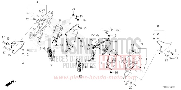 BUSE de CB650R MAT GUNPOWDER BLACK METALLIC (NH436) 2024