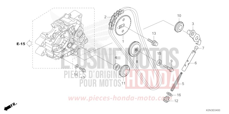 CHAINE A CAMES/TENDEUR de CBF125 NOIR (NH1) 2024