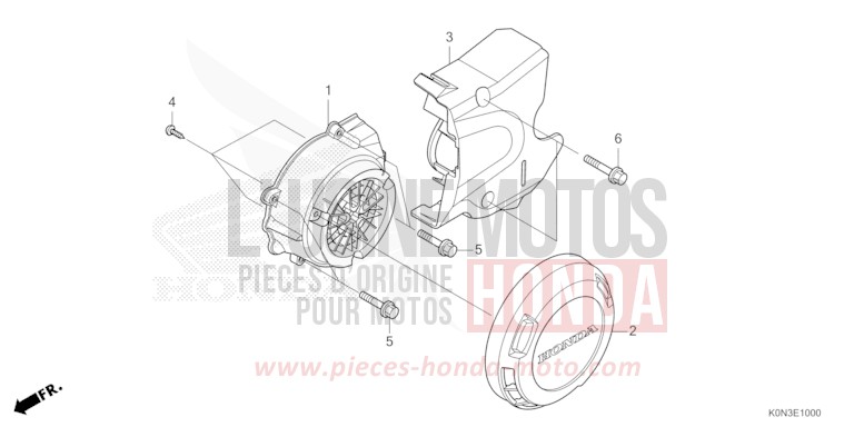 COUVERCLE DE GENERATEUR C.A. de CBF125 NOIR (NH1) 2024