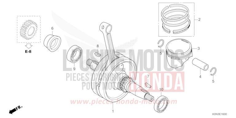 VILEBREQUIN/PISTON de CBF125 NOIR (NH1) 2024