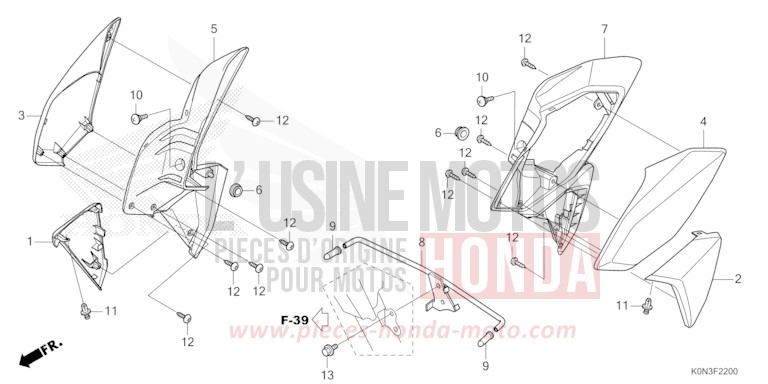 BUSE de CBF125 NOIR (NH1) 2024