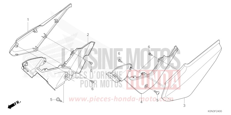 COUVERCLE LATERAL de CBF125 NOIR (NH1) 2024