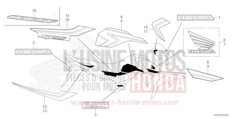 MARQUE de CBF125 NOIR (NH1) 2024