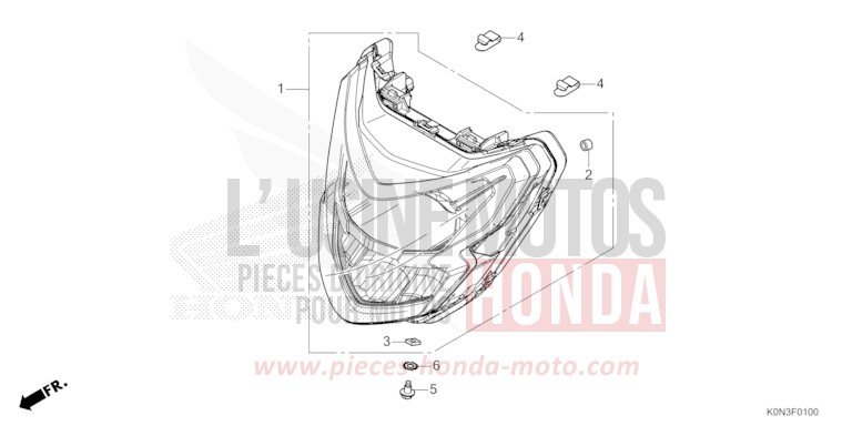 PROJECTEUR de CBF125 IMPERIAL RED METALLIC (R355) 2024