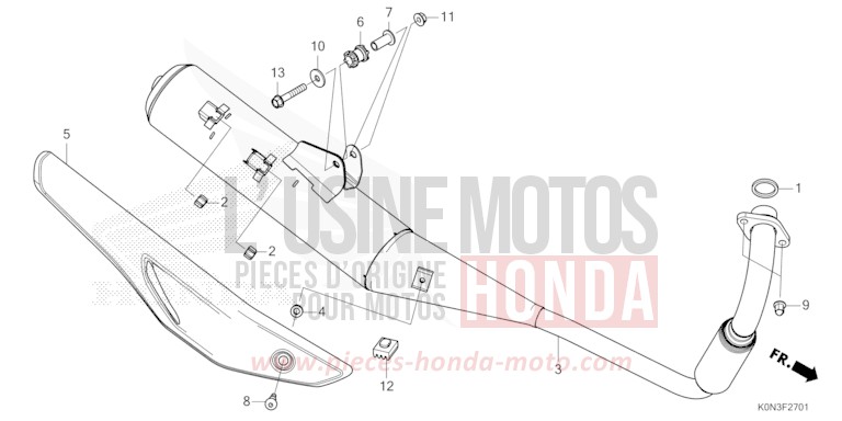 SILENCIEUX D'ECHAPPEMENT (CBF125ME) de CBF125 MAT MARVEL BLUE METALLIC (B227) de 2024
