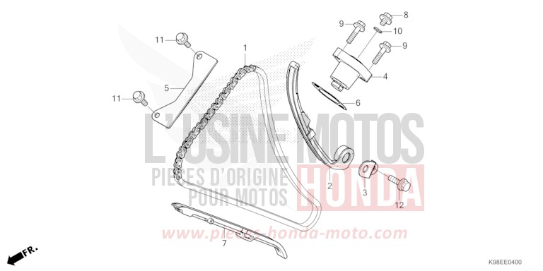 CHAINE A CAMES/TENDEUR de CB125R MAT CYNOS GRAY METALLIC (NH312) 2024