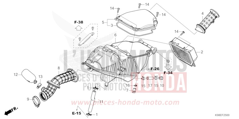 FILTRE A AIR de CB125R MAT CYNOS GRAY METALLIC (NH312) 2024