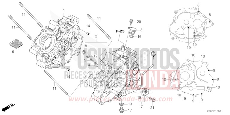 CARTER MOTEUR de CB125R PEARL SPLENDOR RED (R369) 2024