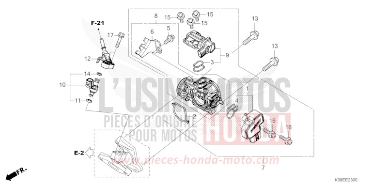 CORPS DE PAPILLON de CB125R PEARL SPLENDOR RED (R369) 2024