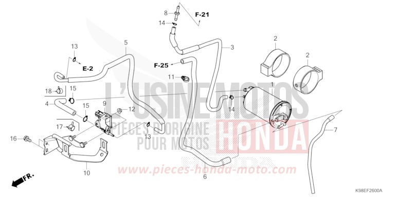 CUVETTE de CB125R PEARL SPLENDOR RED (R369) 2024