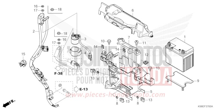 BATTERIE de CB125R PEARL SPLENDOR RED (R369) 2024