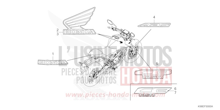 MARQUE de CB125R PEARL SPLENDOR RED (R369) 2024