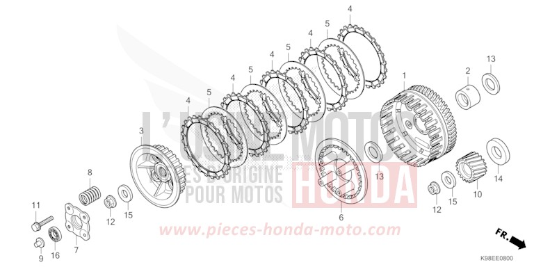 EMBRAYAGE de CB125R REEF SEA BLUE METALLIC (B243) 2024