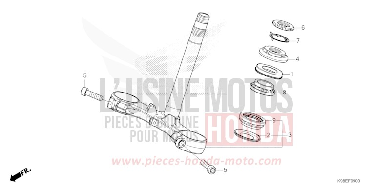 TIGE DE DIRECTION de CB125R REEF SEA BLUE METALLIC (B243) 2024