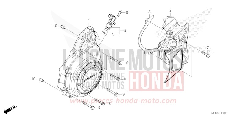 COUVERCLE DE GENERATEUR C.A. de CBR500R GRAND PRIX RED (R380) 2024