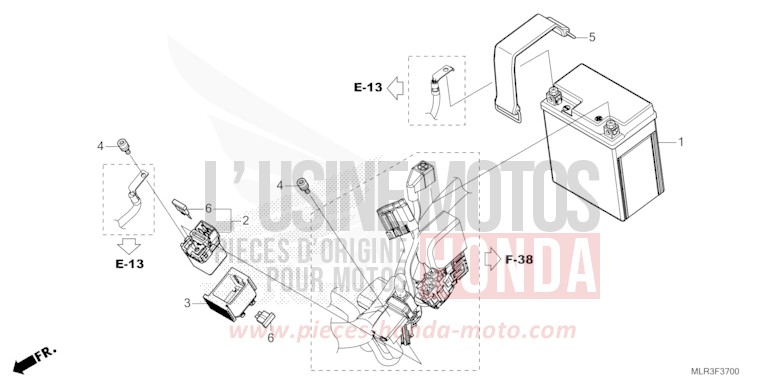BATTERIE de CBR500R MAT GUNPOWDER BLACK METALLIC (NH436) 2024
