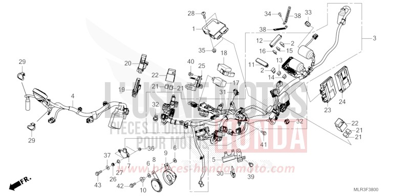 FAISCEAU DES FILS de CBR500R MAT GUNPOWDER BLACK METALLIC (NH436) 2024
