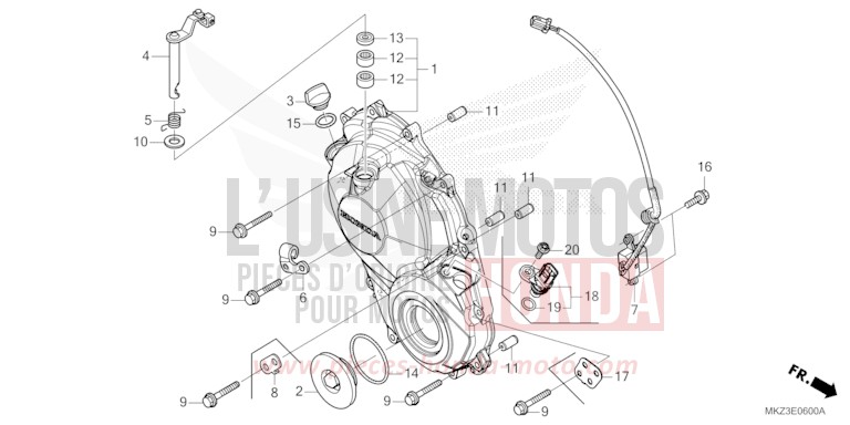 PANNEAU CARTER-MOTEUR D. de CBR600RR MAT BALLISTIC BLACK METALLIC (NHA86) 2024